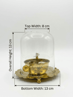 Brass Star Cutout Akhand Diya Lantern – Traditional Pooja Lamp