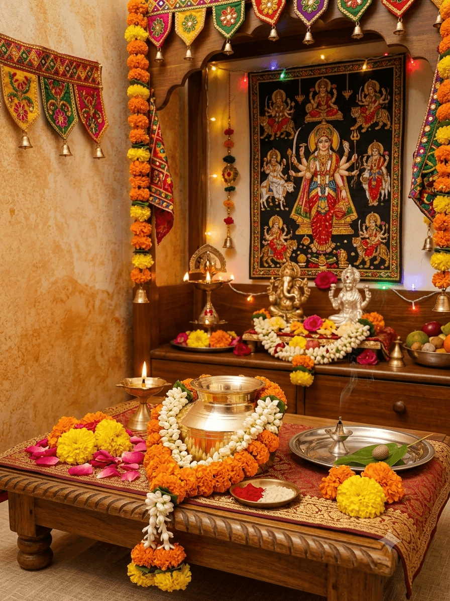 Brass Square Shape Lota / Kalash – Traditional Pooja Kalash