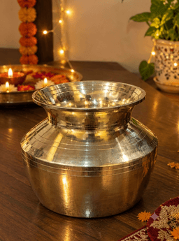 Brass Square Shape Lota / Kalash – Traditional Pooja Kalash