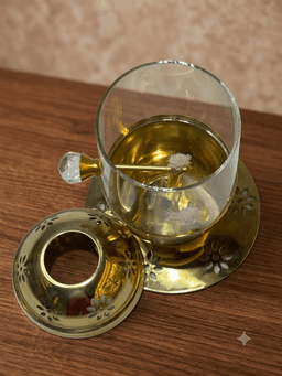 Brass Cylindrical Glass Akhand Diya – Traditional Pooja Lamp