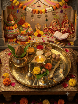 Brass Premium Pooja Thali Set 