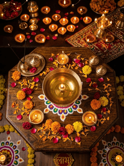 Premium Brass Pooja Diya with Pedestal