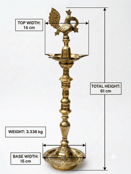 Traditional Handcrafted Brass Peacock Diya Stand