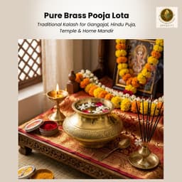 Brassify Pure Brass Pooja Lota (Kalash) | 100% Handmade Brass Kalash for Pooja, Temple & Home Decor