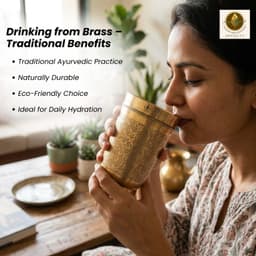 Brassify Pure Brass Drinking Glass | 100% Handmade Brass Water Glass for Daily Use, Ayurveda & Pooja
