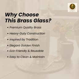 Brassify Pure Brass Drinking Glass | 100% Handmade Brass Water Glass for Daily Use, Ayurveda & Pooja