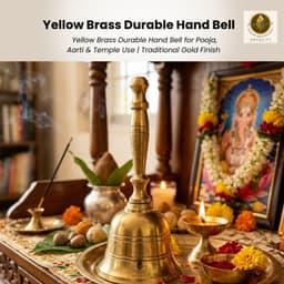 Brassify Pure Brass Hand Bell | Traditional Pooja Bell for Temple, Aarti & Home Mandir