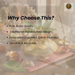 Brassify Traditional Brass Pooja Essentials Set | Pure Brass Bell, Kapoor Dani & 4 Bowl Pooja Set for Home Temple