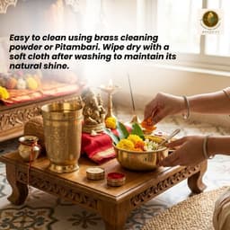 Brassify Handcrafted Pure Brass Glass & Bowl Set | Traditional Brass Drinking Glass with Multipurpose Brass Bowl