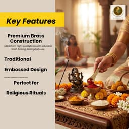 Brassify Pure Brass Pooja Spoon | Handcrafted Brass Ritual Spoon for Abhishek, Charanamrit, Havan & Temple Use