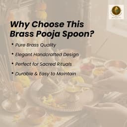 Brassify Pure Brass Pooja Spoon | Handcrafted Brass Ritual Spoon for Abhishek, Charanamrit, Havan & Temple Use