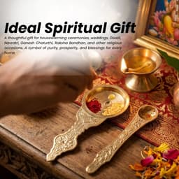 Brassify Pure Brass Kapoor Dani with Spoon Set | Handcrafted Camphor Burner for Pooja, Aarti, Havan & Temple Use