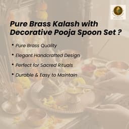 Brassify Pure Brass Gangajal Kalash with Brass Spoon | Holy Water Pot for Pooja, Abhishek & Temple Rituals