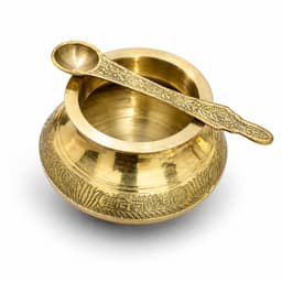 Brassify Traditional Brass Pooja Lota & Spoon Set