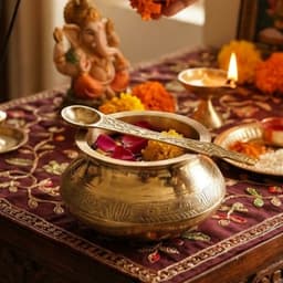 Brassify Traditional Brass Pooja Lota & Spoon Set