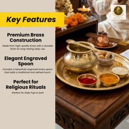 Brassify Traditional Brass Pooja Lota & Spoon Set
