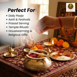 Brassify Traditional Brass Pooja Lota & Spoon Set