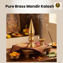 Brassify Pure Brass Mandir Kalash | Traditional Brass Pooja Kalash for Temple, Home & Religious Rituals | Decorative Brass Kalash