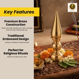 Brassify Pure Brass Mandir Kalash | Traditional Brass Pooja Kalash for Temple, Home & Religious Rituals | Decorative Brass Kalash