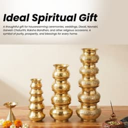 Brassify Traditional Brass Kalash Set | Pure Brass Pooja Kalash Set for Mandir, Pooja & Religious Rituals | Decorative Brass Kalash Set