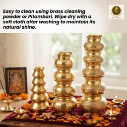 Brassify Traditional Brass Kalash Set | Pure Brass Pooja Kalash Set for Mandir, Pooja & Religious Rituals | Decorative Brass Kalash Set