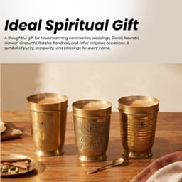 Brassify Pure Brass Glass Set of 3 | Traditional Brass Drinking Glasses for Home & Pooja