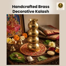 Brassify Pure Brass Decorative Kalash | Traditional Multi-Tier Brass Kalash for Home, Temple & Pooja Décor