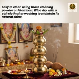 Brassify Pure Brass Decorative Kalash | Traditional Multi-Tier Brass Kalash for Home, Temple & Pooja Décor