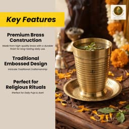 BRASSIFY Premium Brass Drinking Glass | Handcrafted Golden Finish Metal Tumbler for Water & Beverages
