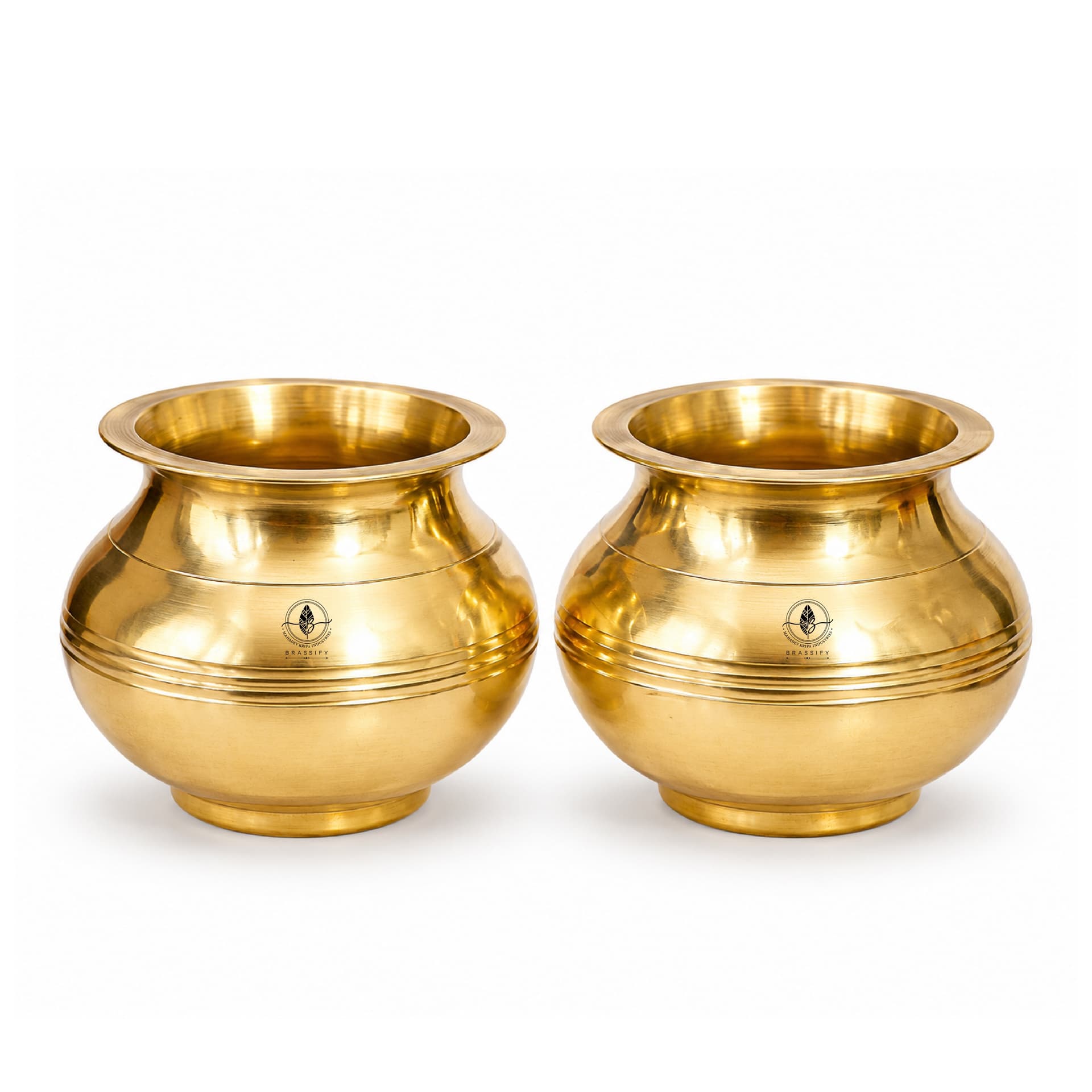 Brassify Pure Brass Decorative Kalash Set – Traditional Pooja Kalash for Home & Temple Décor