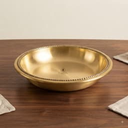 BRASSIFY Premium Brass Bowl with Decorative Beaded Rim | Traditional Brass Serving & Pooja Bowl for Home Décor