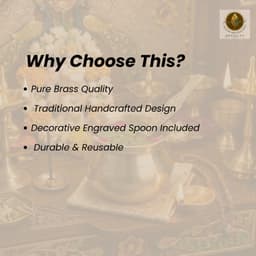 Website Listing Title  Brassifyl Handcrafted Brass Serving Bowl with Decorative Spoon | Traditional Brass Pooja & Dining Bowl