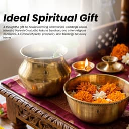 BRASSIFYL Brass Kalash & Pooja Urli Set – Traditional Brass Puja Décor for Home & Temple