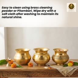 BRASSIFYL Handcrafted Brass Kalash Set | Traditional Decorative Pooja Kalash for Home & Festive Décor