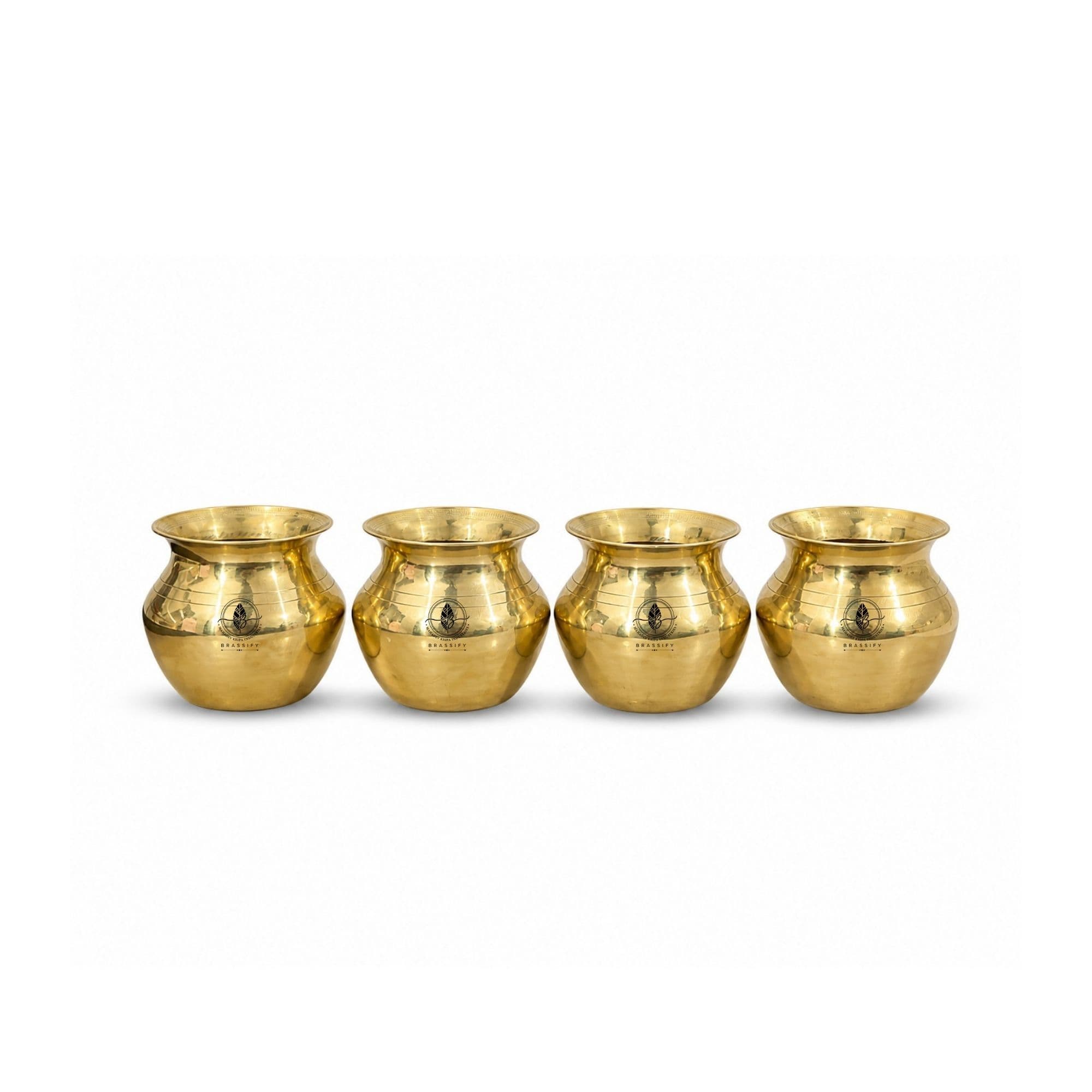 BRASSIFYL Pure Brass Decorative Kalash Set – Traditional Indian Brass Pot for Pooja & Home Décor