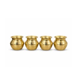 BRASSIFYL Pure Brass Decorative Kalash Set – Traditional Indian Brass Pot for Pooja & Home Décor