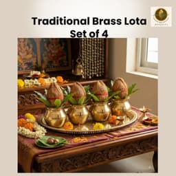 BRASSIFYL Pure Brass Decorative Kalash Set – Traditional Indian Brass Pot for Pooja & Home Décor