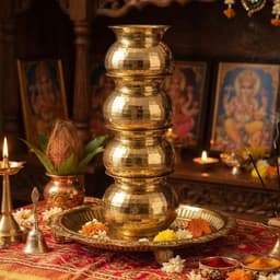 BRASSIFYL Multi-Tier Brass Mandir Kalash | Handcrafted Brass Kalash for Puja, Temple & Festive Décor