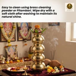 BRASSIFYL Multi-Tier Brass Mandir Kalash | Handcrafted Brass Kalash for Puja, Temple & Festive Décor
