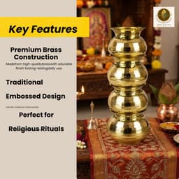 BRASSIFYL Multi-Tier Brass Mandir Kalash | Handcrafted Brass Kalash for Puja, Temple & Festive Décor
