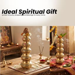 BRASSIFYL Handcrafted Brass Decorative Kalash Set – Traditional Pooja & Home Déco