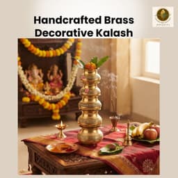 BRASSIFYL Handcrafted Brass Decorative Kalash Set – Traditional Pooja & Home Déco