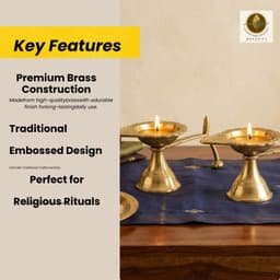 BRASSIFYL Brass Diya Pair – Handcrafted Traditional Brass Oil Lamps for Pooja & Home Décor