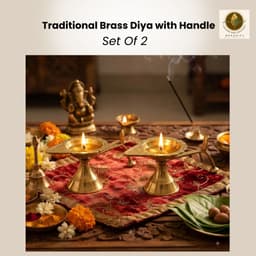 BRASSIFYL Brass Diya Pair – Handcrafted Traditional Brass Oil Lamps for Pooja & Home Décor