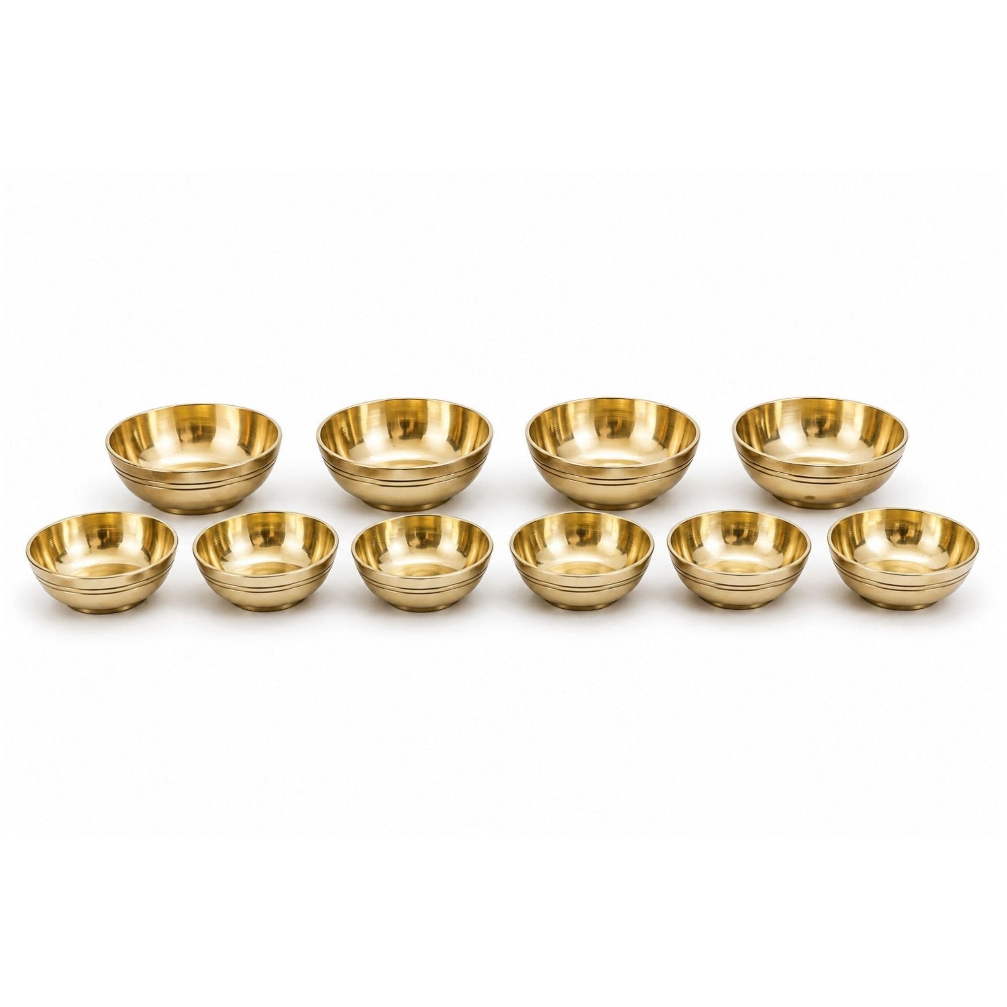 BRASSIFYL Premium Brass Pooja Bowl Set – Handcrafted Brass Decorative & Serving Bowls