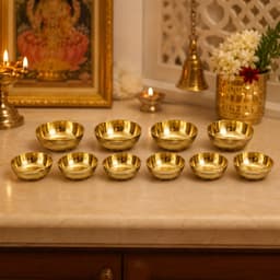BRASSIFYL Premium Brass Pooja Bowl Set – Handcrafted Brass Decorative & Serving Bowls