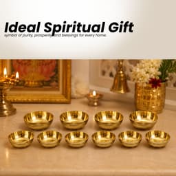 BRASSIFYL Premium Brass Pooja Bowl Set – Handcrafted Brass Decorative & Serving Bowls