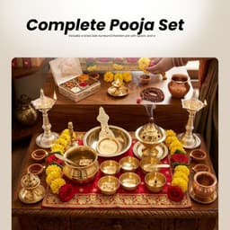 BRASSIFYL Premium Brass Pooja Thali Set – Traditional Indian Puja Samagri & Worship Accessories Set