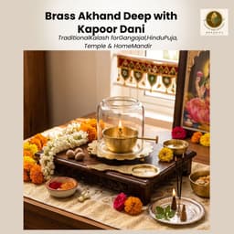 Brassifyl Pure Brass Oil Lamp with Glass Cloche | Traditional Brass Diya for Home Décor, Puja & Meditation