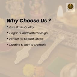 Brassifyl Brass Pooja Spoon Set | Traditional Embossed Puja Samagri Spoons for Kumkum, Rice, Ghee & Hindu Rituals